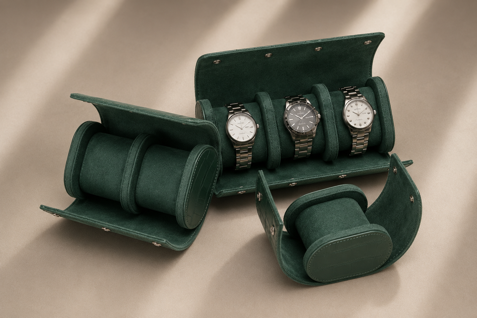 Leather Watch Display Case - Travel Storage Box