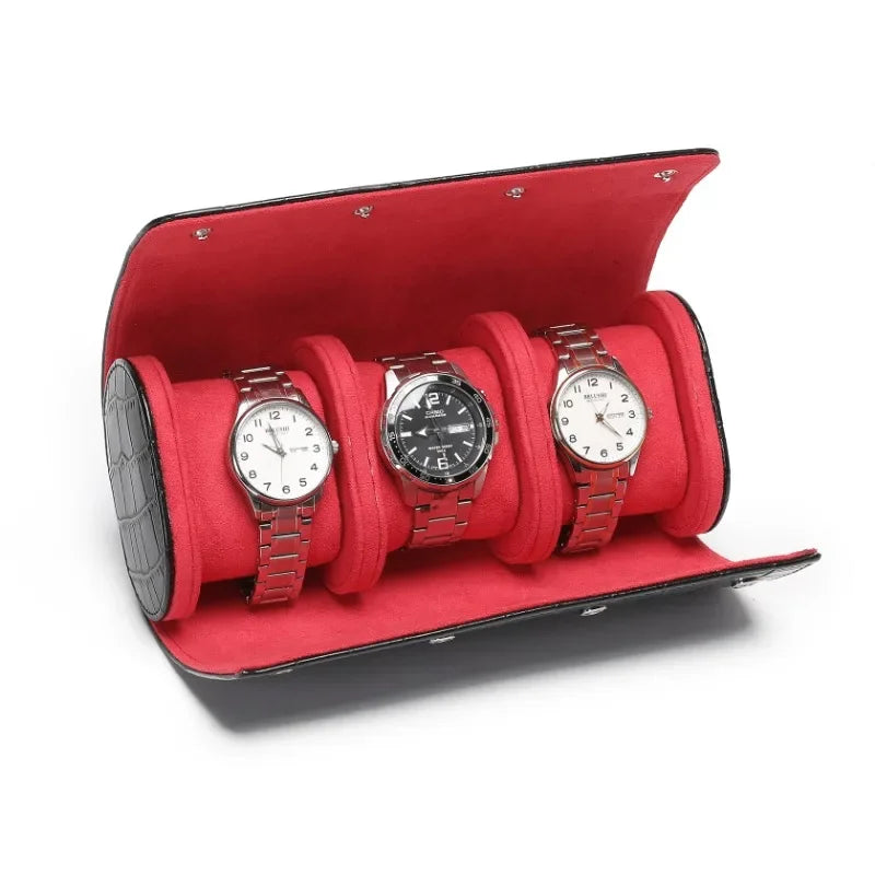 Leather Watch Display Case - Travel Storage Box