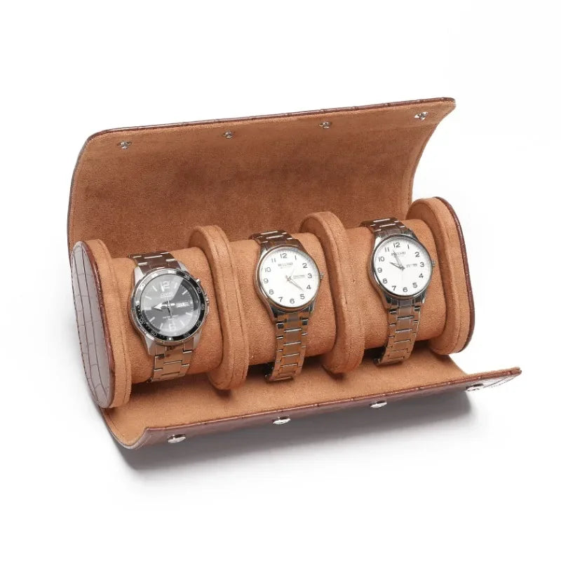 Leather Watch Display Case - Travel Storage Box